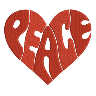 Peace Heart Embroidery Design File - Creative Embroidery Design