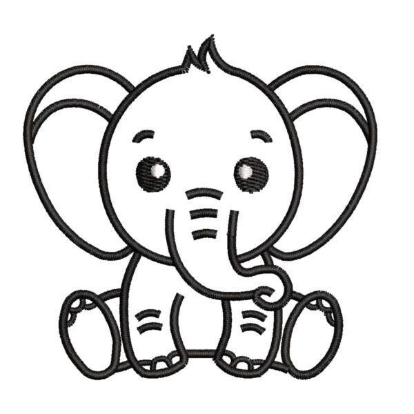 Cute Mini Elephant Embroidery Design File -  Animal Embroidery Design