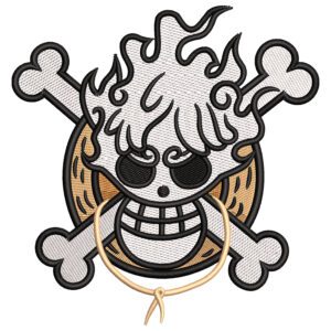 Luffy Gear5 Logo Embroidery Design - One Piece Anime Embroidery Design