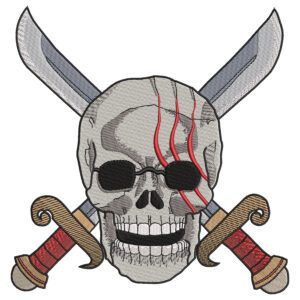 Shanks Jolly Roger Logo Embroidery Design - One Piece Anime Embroidery Design