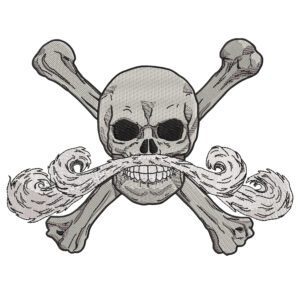 Roger Jolly Roger Logo Embroidery Design - One Piece Anime Embroidery Design