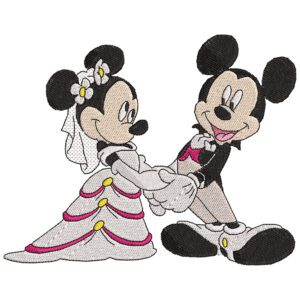 Mickey Minnie Wedding Embroidery Design - Mickey Mouse