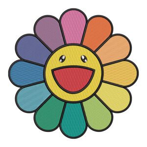 Smiley Flower Embroidery Design