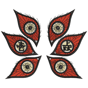 Kokushibo Eyes Embroidery Design - Demon Slayer Anime Embroidery Design