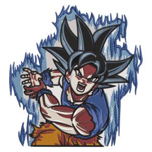 Goku Attack Embroidery Design - Dragon Ball Anime Embroidery Design