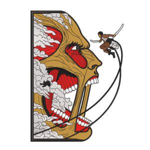 Kill Titan Embroidery Design File -  Attack On Titan Anime Embroidery Design