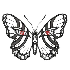 Akaza Butterfly Embroidery Design - Demon Slayer Anime Embroidery Design