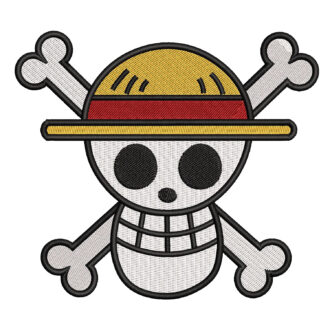 Straw Hat Logo Embroidery Design - One Piece Anime Embroidery Design