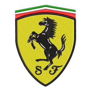 Ferrari Logo Embroidery Design File - Luxury Sports Car Logo Embroidery Design