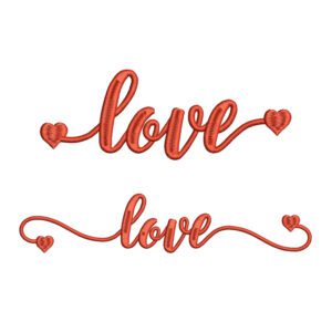 Love Typography Embroidery Design File - Love Embroidery Design