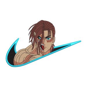 Eren Titan Swoosh Embroidery Design File -  Attack on Titan Anime Embroidery Design