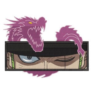 Zoro Dragon Embroidery Design - One Piece Anime Embroidery Design