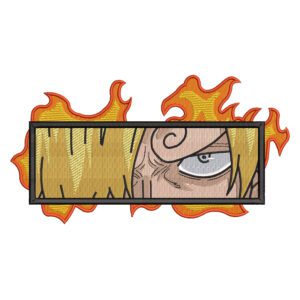 Sanji Eyes Fire Embroidery Design - One Piece Anime Embroidery Design