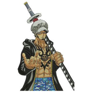 Trafalger Law Embroidery Design - One Piece Anime Embroidery Design