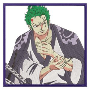 Zoro Wano Embroidery Design  - One Piece Anime Embroidery Design