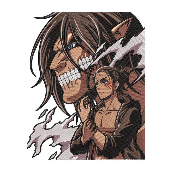 Eren Titan Embroidery Design File - Attack on Titan Anime Embroidery Design