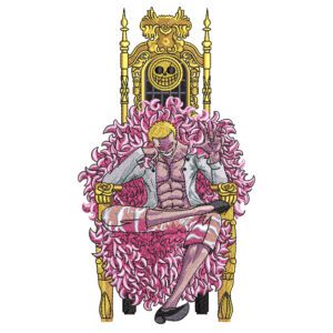 Doflamingo Chair Embroidery Design - One Piece Anime Embroidery Design