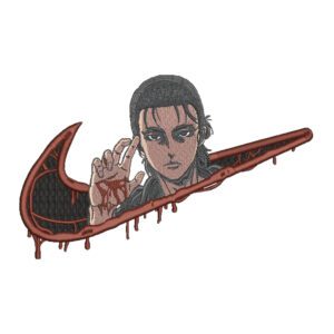 Eren Swoosh Embroidery Design File - Attack on Titan Anime Embroidery Design