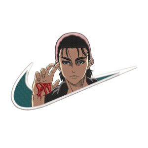 Eren Swoosh Embroidery Design File - Attack on Titan Anime Embroidery Design