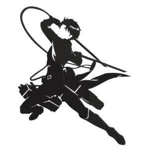 Levi Attack Silhoutte Embroidery Design File - Attack on Titan Anime Embroidery Design