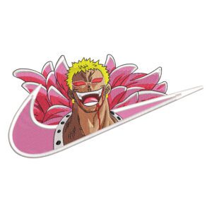 Doflamingo Swoosh Embroidery Design - One Piece Nike Anime Embroidery Design