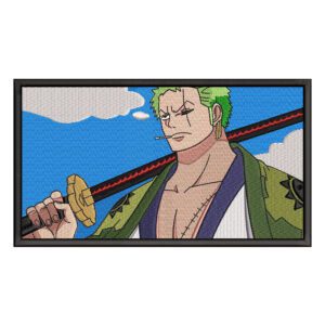 Zoro Wano Embroidery Design - One Piece Anime Embroidery Design