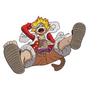 Luffy Gear5 Embroidery Design - One Piece Anime Embroidery Design