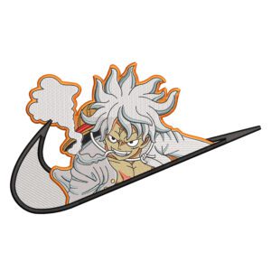 Luffy Gear5 Swoosh Embroidery Design - One Piece Nike Anime Embroidery Design