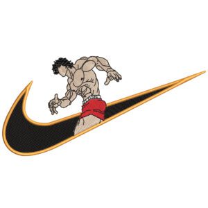 Baki Swoosh Embroidery Design - Baki Nike Anime Embroidery Design