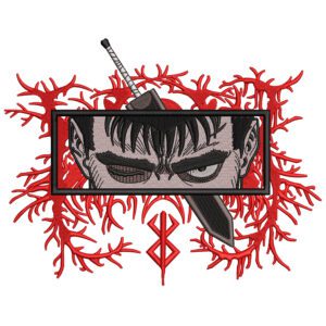 Guts Blood Embroidery Design - Berserk Anime Embroidery Design