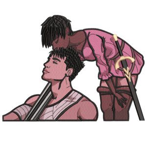 Guts and Casca Embroidery Design - Berserk Anime Embroidery Design