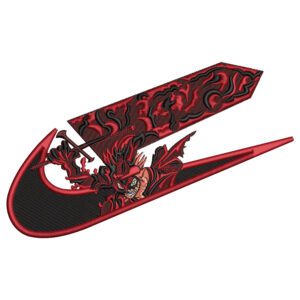 Asta Demon Swoosh Embroidery Design - Black Clover Nike Anime Embroidery Design