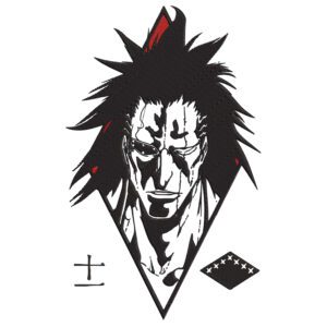 Zaraki Kenpachi Embroidery Design - Bleach Anime Embroidery Design