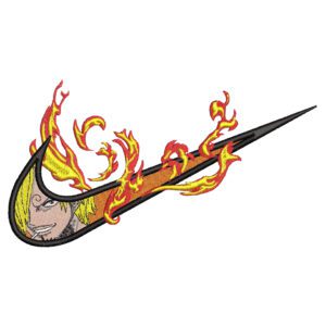 Sanji Swoosh Embroidery Design - One Piece Anime Nike Embroidery Design