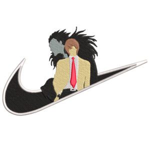 Light Ryuk Swoosh Embroidery Design - Death Note Nike Anime Embroidery Design