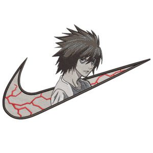 L Swoosh Embroidery Design - Death Note Nike Anime Embroidery Design