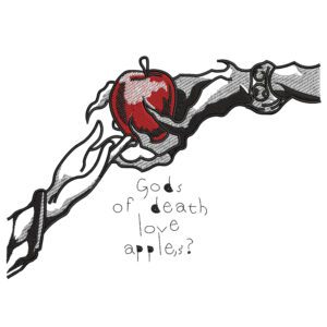 Gods Hand Apple Embroidery Design - Death Note Anime Embroidery Design