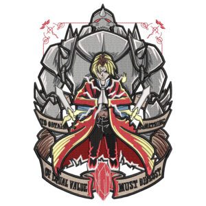 Edward Elric Embroidery Design - Fullmetal Alchemist Anime Embroidery Design