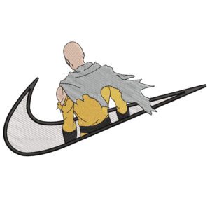 Saitama Swoosh Embroidery Design - One Punch Man Nike Anime Embroidery Design