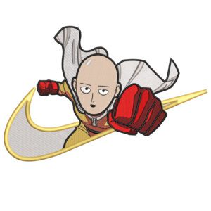 Saitama Swoosh Embroidery Design - One Punch Man Nike Anime Embroidery Design