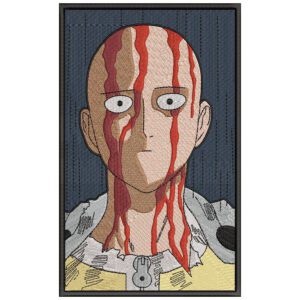 Saitama Blood Embroidery Design - One Punch Man Anime Embroidery Design