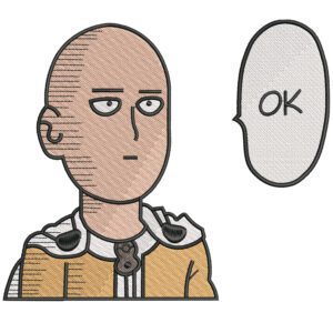 Saitama OK Embroidery Design - One Punch Man Anime Embroidery Design