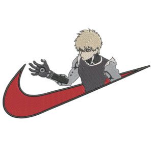 Genos Swoosh Embroidery Design - One Punch Man Nike Anime Embroidery Design