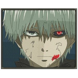 Ken Kaneki Embroidery Design - Tokyo Ghoul Anime Embroidery Design