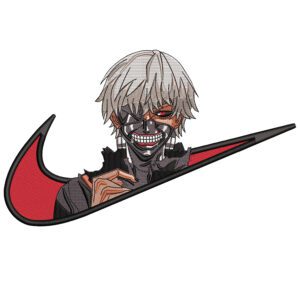 Kaneki Swoosh Embroidery Design - Tokyo Ghoul Nike Anime Embroidery Design