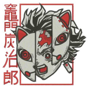 Tanjiro Mask Embroidery Design - Demon Slayer Anime Embroidery Design