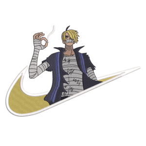 Sanji Swoosh Embroidery Design - One Piece Nike Anime Embroidery Design