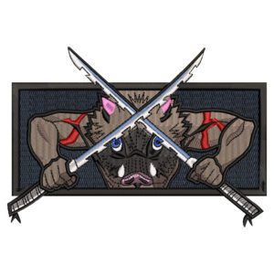 Inosuke Swords Embroidery Design - Demon Slayer Anime Embroidery Design