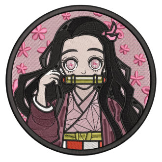 Nezuko Round Embroidery Design - Demon Slayer Anime Embroidery Design