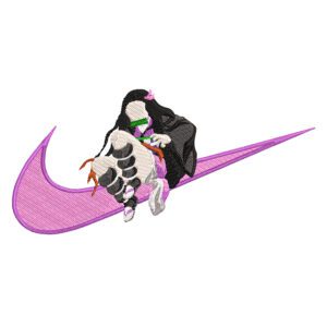 Nezuko Swoosh Embroidery Design - Demon Slayer Nike Anime Embroidery Design